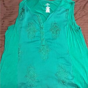 St. John's Bay Teal Sleeveless Blouse